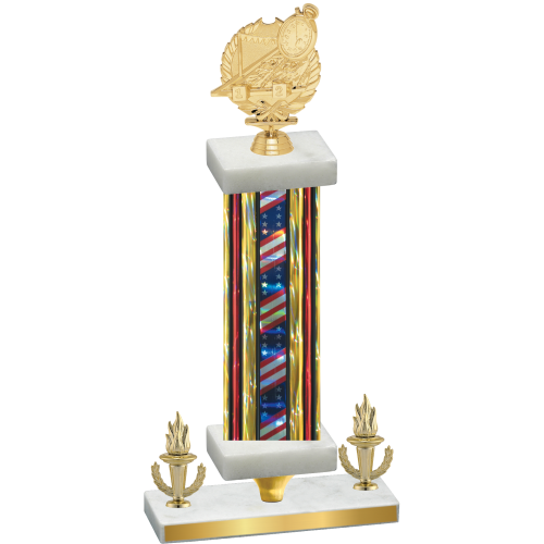Premium Single Flag USA Victory Swimming Trophy