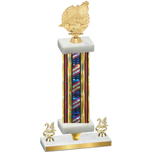 Premium Single Flag USA Year Swimming Trophy