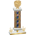Premium Single Flag USA Second Place Cheerleading Trophy