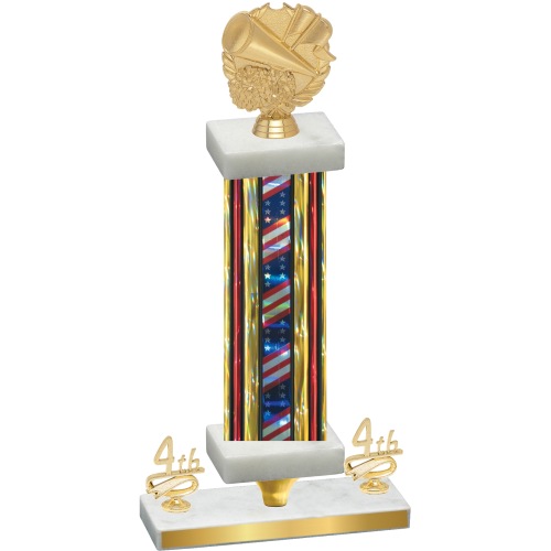 Premium Single Flag USA Fourth Place Cheerleading Trophy