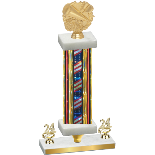 Premium Single Flag USA Year Cheerleading Trophy