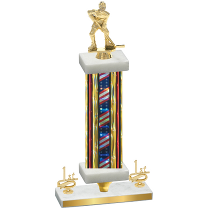 Premium Single Flag USA First Place Hockey Trophy