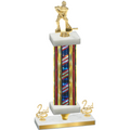 Premium Single Flag USA Second Place Hockey Trophy