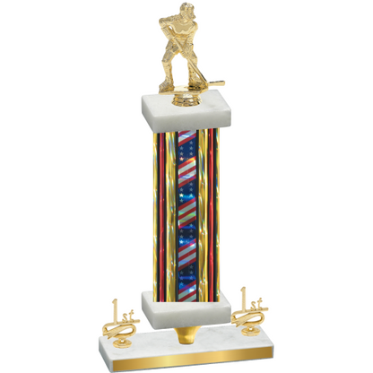 Premium Single Flag USA First Place Hockey Trophy
