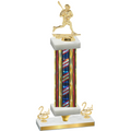 Premium Single Flag USA Second Place Lacrosse Trophy
