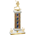 Premium Single Flag USA Third Place Lacrosse Trophy