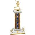 Premium Single Flag USA Year Lacrosse Trophy