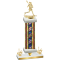 Premium Single Flag USA First Place Lacrosse Trophy
