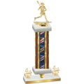 Premium Single Flag USA Fourth Place Lacrosse Trophy