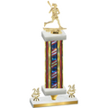 Premium Single Flag USA Year Lacrosse Trophy