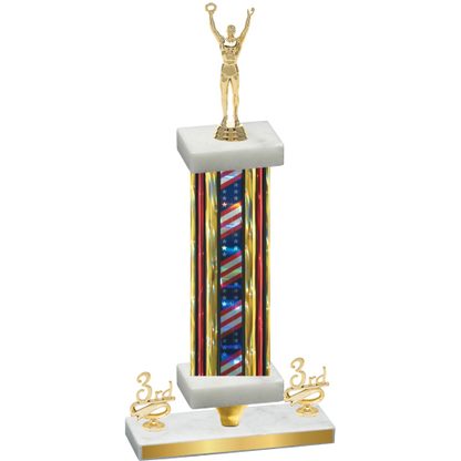 Premium Single Flag USA Third Place Victory Trophy