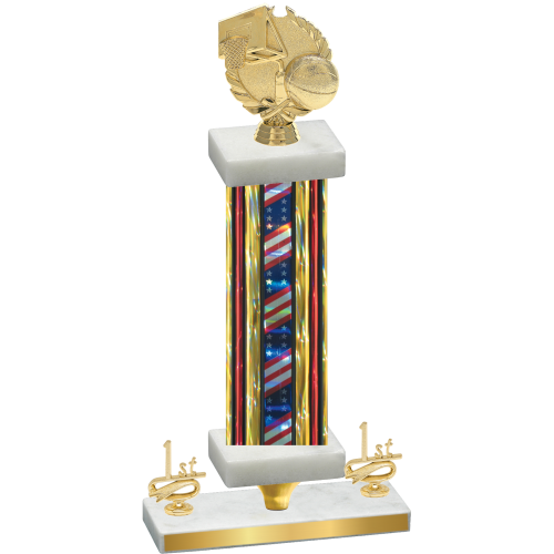 Premium Single Flag USA First Place Basketball Trophy