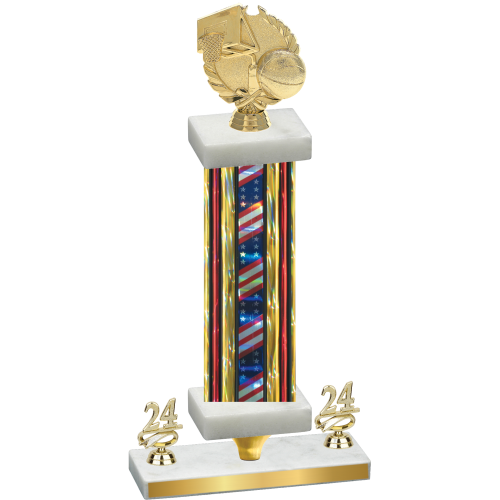 Premium Single Flag USA Year Basketball Trophy