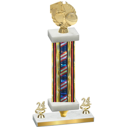 Premium Single Flag USA Year Basketball Trophy