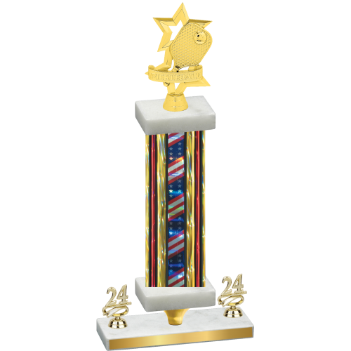 Premium Single Flag USA Year Pickleball Trophy