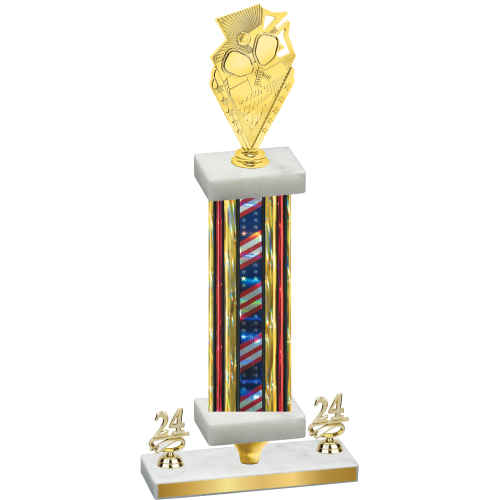 Premium Single Flag USA Year Pickleball Trophy