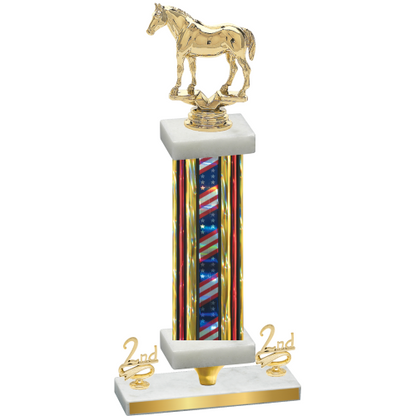 Premium Single Flag USA Second Place Horses Trophy