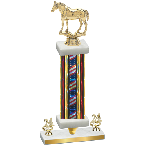 Premium Single Flag USA Year Horses Trophy