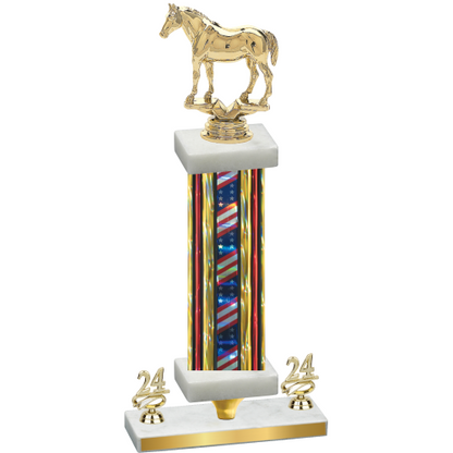 Premium Single Flag USA Year Horses Trophy
