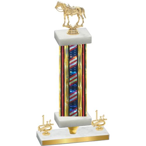 Premium Single Flag USA First Place Horses Trophy