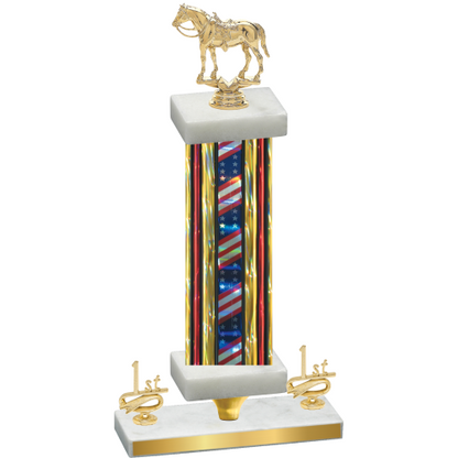 Premium Single Flag USA First Place Horses Trophy