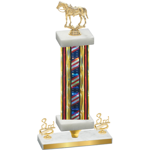 Premium Single Flag USA Third Place Horses Trophy