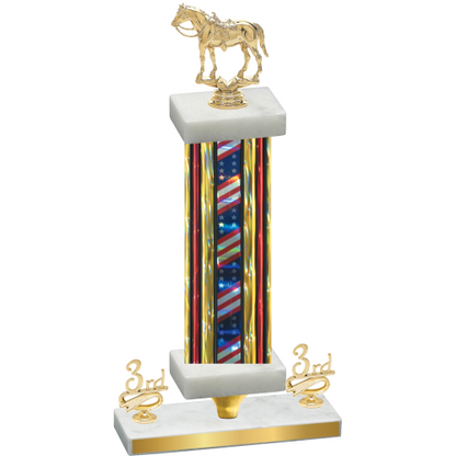 Premium Single Flag USA Third Place Horses Trophy