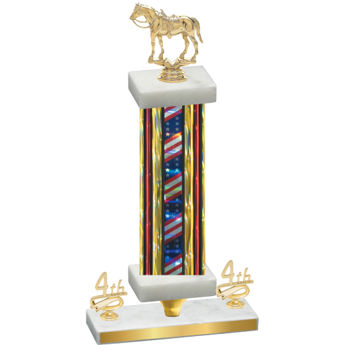 Premium Single Flag USA Fourth Place Horses Trophy