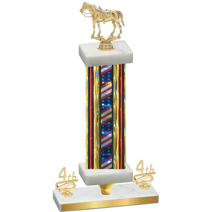 Premium Single Flag USA Fourth Place Horses Trophy