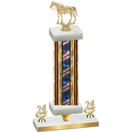 Premium Single Flag USA Year Horses Trophy