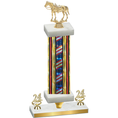 Premium Single Flag USA Year Horses Trophy