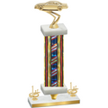 Premium Single Flag USA First Place Cars Trophy