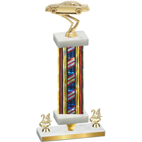 Premium Single Flag USA Year Cars Trophy