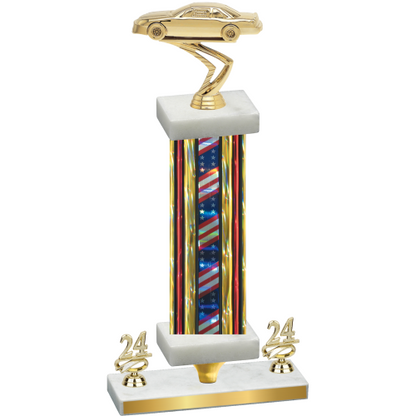 Premium Single Flag USA Year Cars Trophy