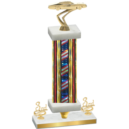 Premium Single Flag USA Third Place Cars Trophy