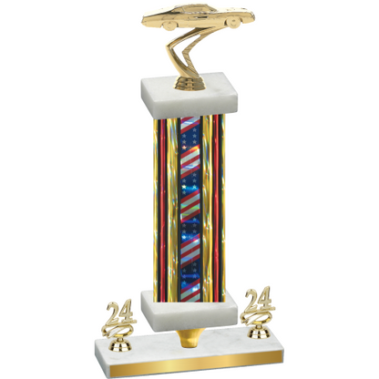 Premium Single Flag USA Year Cars Trophy