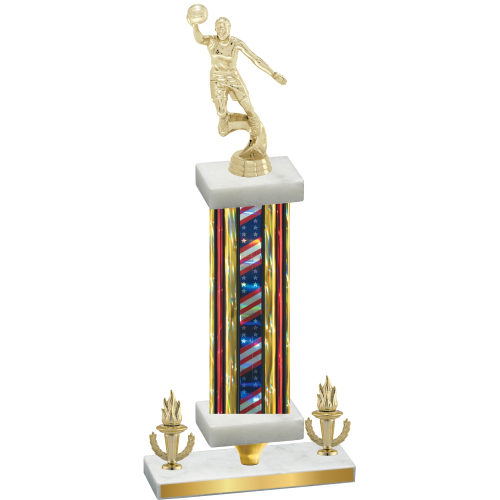 Premium Single Flag USA Victory Basketball Trophy
