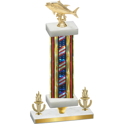 Premium Single Flag USA Victory Fishing Trophy