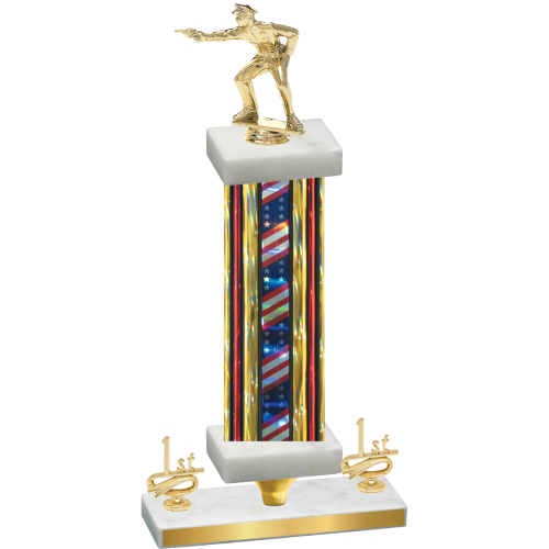 Premium Single Flag USA First Place Shooter Trophy