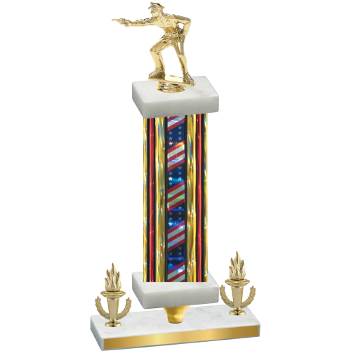 Premium Single Flag USA Victory Shooter Trophy