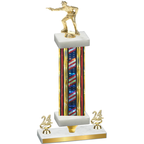 Premium Single Flag USA Year Shooter Trophy
