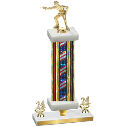 Premium Single Flag USA Year Shooter Trophy