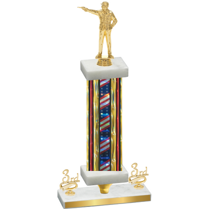 Premium Single Flag USA Third Place Shooter Trophy