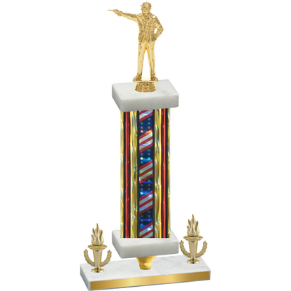 Premium Single Flag USA Victory Shooter Trophy
