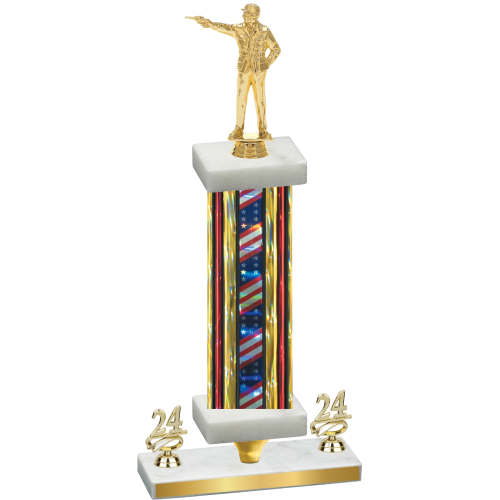 Premium Single Flag USA Year Shooter Trophy