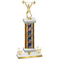 Premium Single Flag USA Second Place Weights Trophy