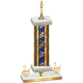 Premium Single Flag USA Second Place Chess Trophy