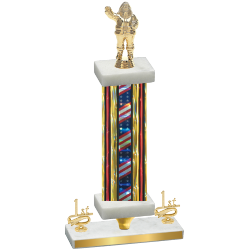 Premium Single Flag USA First Place Holiday Trophy