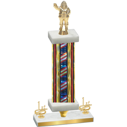 Premium Single Flag USA First Place Holiday Trophy