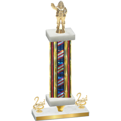 Premium Single Flag USA Second Place Holiday Trophy